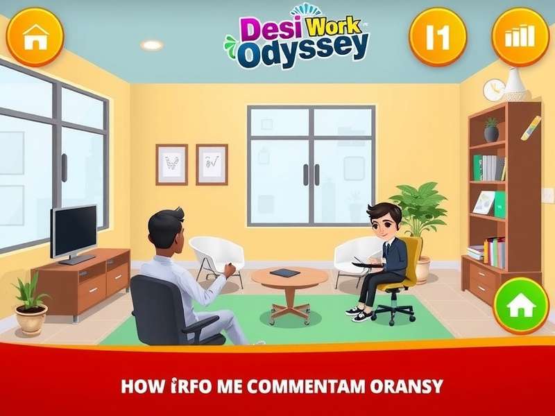 Desi Work Odyssey Game Screenshot - Modern Indian Office